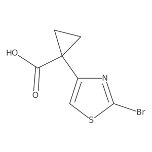 1-(2-Bromothiazol-4-yl)cyclopropane-1-carboxylic acid结构式