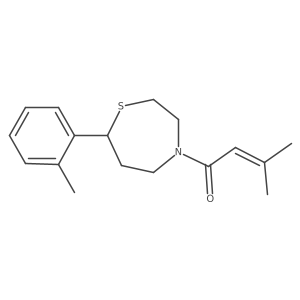 3-Methyl-1-(7-(o-tolyl)-1,4-thiazepan-4-yl)but-2-en-1-one Structure
