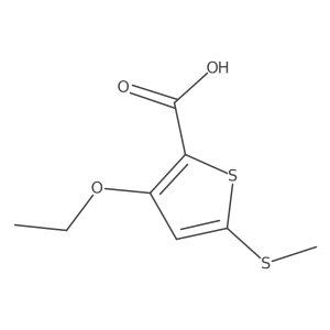 3-Ethoxy-5-(methylthio)thiophene-2-carboxylic acid结构式