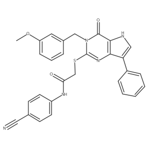 N-(4-cyanophenyl)-2-((3-(3-methoxybenzyl)-4-oxo-7-phenyl-4,5-dihydro-3H-pyrrolo[3,2-d]pyrimidin-2-yl)thio)acetamide Structure