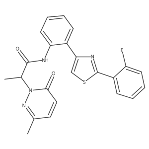 N-(2-(2-(2-fluorophenyl)thiazol-4-yl)phenyl)-2-(3-methyl-6-oxopyridazin-1(6H)-yl)propanamide结构式
