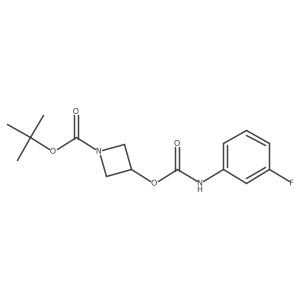 Tert-butyl 3-{[(3-fluorophenyl)carbamoyl]oxy}azetidine-1-carboxylate结构式