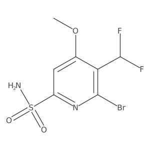 6-Bromo-5-(difluoromethyl)-4-methoxypyridine-2-sulfonamide Structure