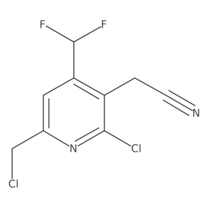 2-(2-Chloro-6-(chloromethyl)-4-(difluoromethyl)pyridin-3-yl)acetonitrile Structure