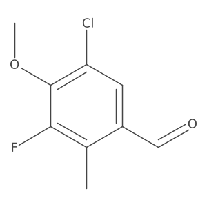 5-Chloro-3-fluoro-4-methoxy-2-methylbenzaldehyde结构式