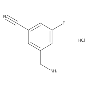 3-(Aminomethyl)-5-fluorobenzonitrile hydrochloride结构式