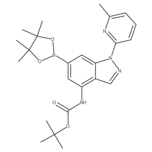 Tert-butyl (1-(6-methylpyridin-2-yl)-6-(4,4,5,5-tetramethyl-1,3,2-dioxaborolan-2-yl)-1H-indazol-4-yl)carbamate Structure