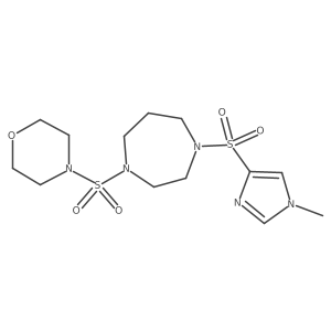 1-[(1-methyl-1H-imidazol-4-yl)sulfonyl]-4-(morpholine-4-sulfonyl)-1,4-diazepane结构式