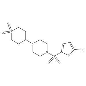 4-(4-((5-chlorothiophen-2-yl)sulfonyl)piperazin-1-yl)tetrahydro-2H-thiopyran 1,1-dioxide Structure