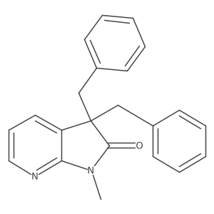 2h-Pyrrolo[2,3-b]pyridin-2-one,1,3-dihydro-1-methyl-3,3-bis(phenylmethyl)-结构式