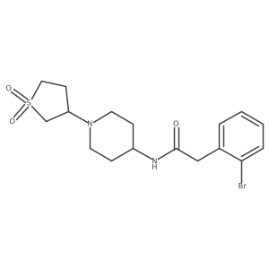 2-(2-bromophenyl)-N-(1-(1,1-dioxidotetrahydrothiophen-3-yl)piperidin-4-yl)acetamide Structure