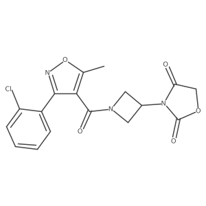 3-(1-(3-(2-Chlorophenyl)-5-methylisoxazole-4-carbonyl)azetidin-3-yl)oxazolidine-2,4-dione Structure