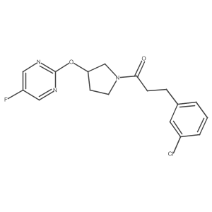 3-(3-Chlorophenyl)-1-{3-[(5-fluoropyrimidin-2-yl)oxy]pyrrolidin-1-yl}propan-1-one Structure