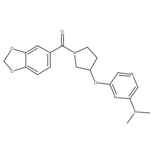 Benzo[d][1,3]dioxol-5-yl(3-((6-(dimethylamino)pyrazin-2-yl)oxy)pyrrolidin-1-yl)methanone结构式