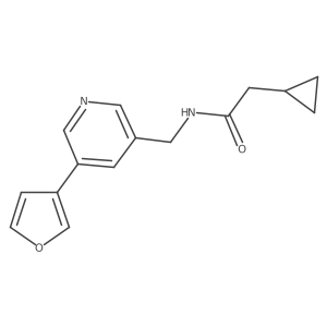 2-cyclopropyl-N-((5-(furan-3-yl)pyridin-3-yl)methyl)acetamide结构式
