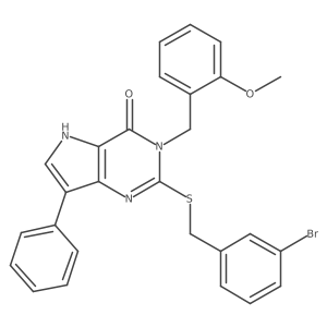 2-((3-bromobenzyl)thio)-3-(2-methoxybenzyl)-7-phenyl-3H-pyrrolo[3,2-d]pyrimidin-4(5H)-one Structure
