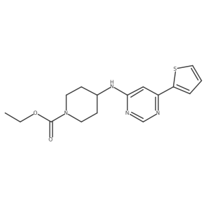 Ethyl 4-{[6-(thiophen-2-yl)pyrimidin-4-yl]amino}piperidine-1-carboxylate结构式