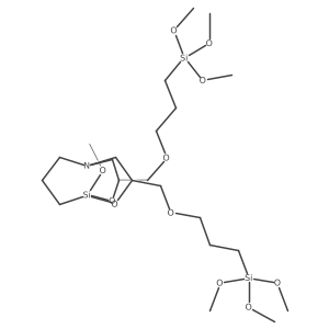 1-Methoxy-3,7-bis[[3-(trimethoxysilyl)propoxy]methyl]-2,8-dioxa-5-aza-1-silabicyclo[3.3.3]undecane结构式