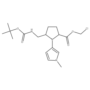chloromethyl 5-({[(tert-butoxy)carbonyl]amino}methyl)-1-(1-methyl-1H-pyrrol-3-yl)pyrrolidine-2-carboxylate Structure