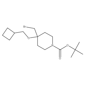 Tert-butyl 4-(bromomethyl)-4-(cyclobutylmethoxy)piperidine-1-carboxylate结构式