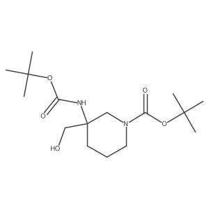 Tert-butyl 3-{[(tert-butoxy)carbonyl]amino}-3-(hydroxymethyl)piperidine-1-carboxylate Structure