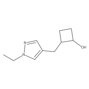 2-[(1-ethyl-1H-pyrazol-4-yl)methyl]cyclobutan-1-ol结构式