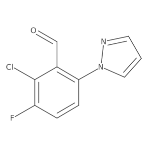 2-chloro-3-fluoro-6-(1H-pyrazol-1-yl)benzaldehyde结构式