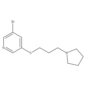 3-Bromo-5-{[3-(pyrrolidin-1-yl)propyl]sulfanyl}pyridine结构式