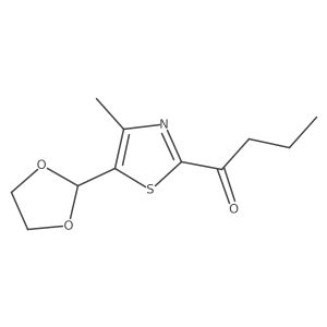 1-[5-(1,3-Dioxolan-2-yl)-4-methyl-1,3-thiazol-2-yl]butan-1-one结构式