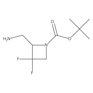 Tert-butyl 2-(aminomethyl)-3,3-difluoroazetidine-1-carboxylate结构式