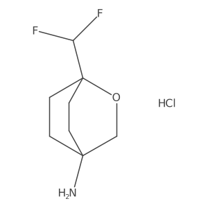1-(Difluoromethyl)-2-oxabicyclo[2.2.2]octan-4-amine;hydrochloride Structure