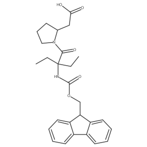 2-[(2R)-1-[2-ethyl-2-({[(9H-fluoren-9-yl)methoxy]carbonyl}amino)butanoyl]pyrrolidin-2-yl]acetic acid Structure