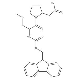 2-[(2R)-1-[(2S)-2-({[(9H-fluoren-9-yl)methoxy]carbonyl}amino)-3-methoxypropanoyl]pyrrolidin-2-yl]acetic acid Structure