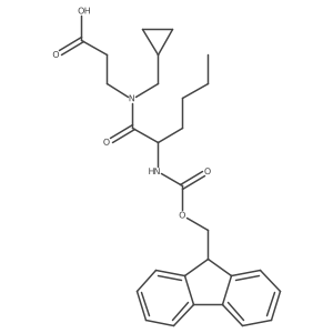 3-[N-(cyclopropylmethyl)-2-({[(9H-fluoren-9-yl)methoxy]carbonyl}amino)hexanamido]propanoic acid结构式