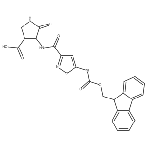 4-[5-({[(9H-fluoren-9-yl)methoxy]carbonyl}amino)-1,2-oxazole-3-amido]-5-oxopyrrolidine-3-carboxylic acid结构式