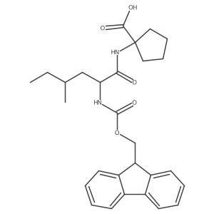 1-[2-({[(9H-fluoren-9-yl)methoxy]carbonyl}amino)-4-methylhexanamido]cyclopentane-1-carboxylic acid Structure