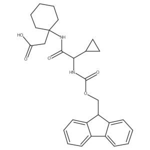 2-{1-[2-cyclopropyl-2-({[(9H-fluoren-9-yl)methoxy]carbonyl}amino)acetamido]cyclohexyl}acetic acid结构式