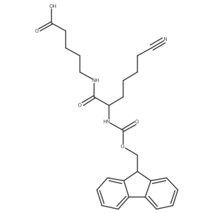 5-[6-cyano-2-({[(9H-fluoren-9-yl)methoxy]carbonyl}amino)hexanamido]pentanoic acid Structure