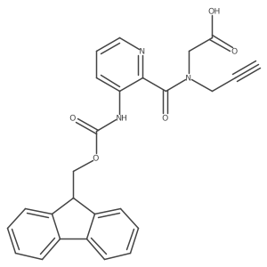 2-{1-[3-({[(9H-fluoren-9-yl)methoxy]carbonyl}amino)pyridin-2-yl]-N-(prop-2-yn-1-yl)formamido}acetic acid结构式