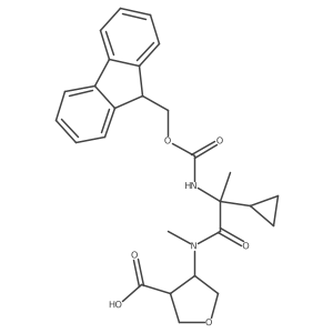 4-[2-cyclopropyl-2-({[(9H-fluoren-9-yl)methoxy]carbonyl}amino)-N-methylpropanamido]oxolane-3-carboxylic acid结构式