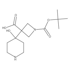1-[(Tert-butoxy)carbonyl]-3-(4-hydroxypiperidin-4-yl)azetidine-3-carboxylic acid结构式
