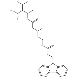 3-[5-({[(9H-fluoren-9-yl)methoxy]carbonyl}amino)-3-methylpentanamido]-2-(propan-2-yl)butanoic acid Structure