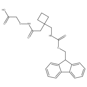 2-[(2-{1-[({[(9H-fluoren-9-yl)methoxy]carbonyl}amino)methyl]cyclobutyl}acetamido)oxy]acetic acid结构式