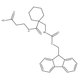 3-({1-[({[(9H-fluoren-9-yl)methoxy]carbonyl}amino)methyl]cyclohexyl}formamido)propanoic acid Structure