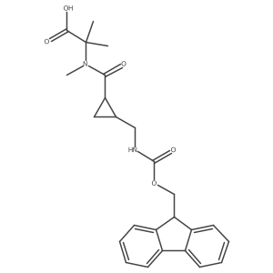 rac-2-{1-[(1R,2S)-2-[({[(9H-fluoren-9-yl)methoxy]carbonyl}amino)methyl]cyclopropyl]-N-methylformamido}-2-methylpropanoic acid结构式
