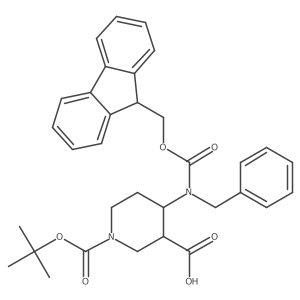 rac-(3R,4S)-4-[benzyl({[(9H-fluoren-9-yl)methoxy]carbonyl})amino]-1-[(tert-butoxy)carbonyl]piperidine-3-carboxylic acid Structure