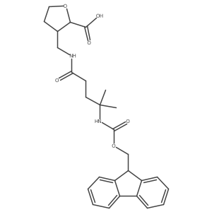 rac-(2R,3R)-3-{[4-({[(9H-fluoren-9-yl)methoxy]carbonyl}amino)-4-methylpentanamido]methyl}oxolane-2-carboxylic acid Structure