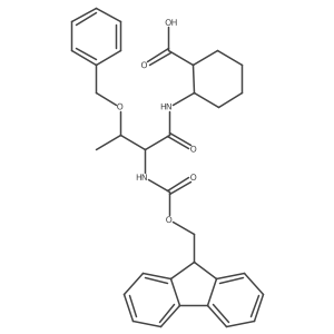 rac-(1R,2S)-2-[3-(benzyloxy)-2-({[(9H-fluoren-9-yl)methoxy]carbonyl}amino)butanamido]cyclohexane-1-carboxylic acid结构式