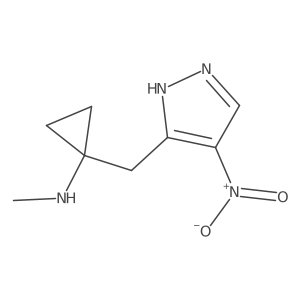 N-methyl-1-[(4-nitro-1H-pyrazol-3-yl)methyl]cyclopropan-1-amine Structure