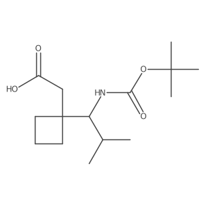 2-[1-(1-{[(Tert-butoxy)carbonyl]amino}-2-methylpropyl)cyclobutyl]acetic acid结构式
